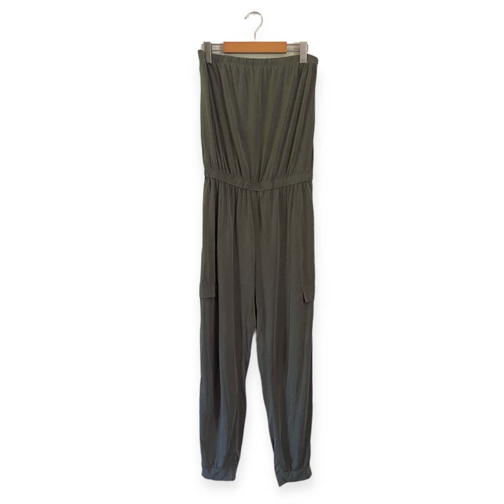 Wasabi + Mint Olive Green Cargo Jogger Jumpsuit